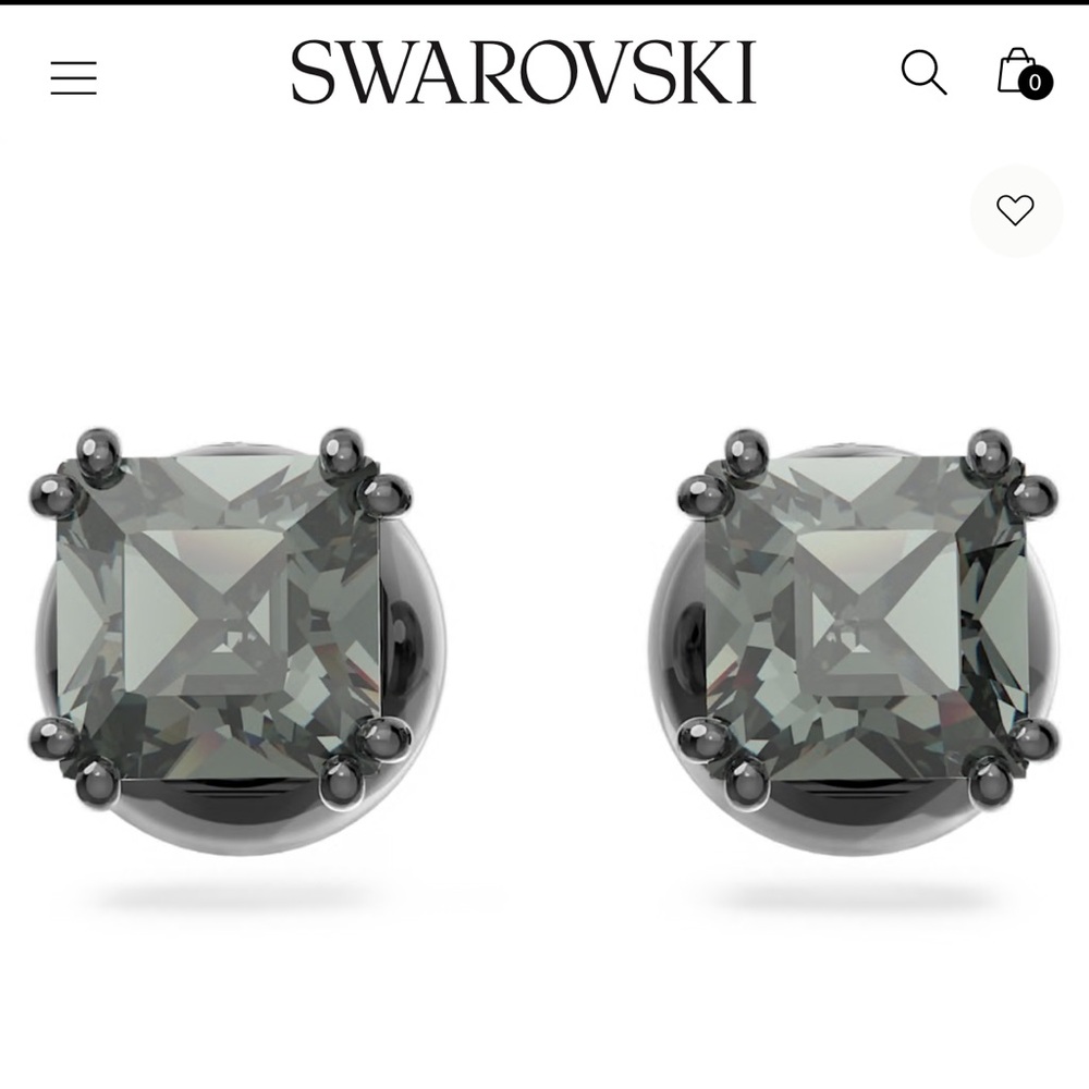 🐦‍🔥Black Friday Sale🐦‍🔥 Swarovski Millenia Gray/Black Square Crystal Earrings
